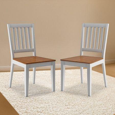Diner Solid Wood Dining Chair Set Of 2 In Golden Oak Finish