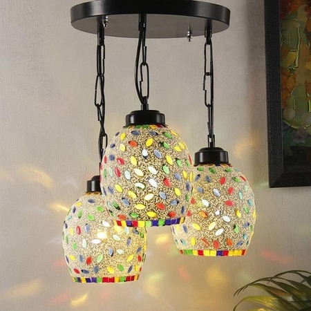 Phillip Multicolour Glass Cluster Hanging Light
