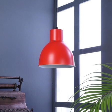 Opi Minimal Pastel Red Metal Single Hanging Light