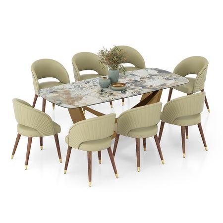 Paloma 8 Seater Spanish Ceramic Dining Table with Bren Dining Chair