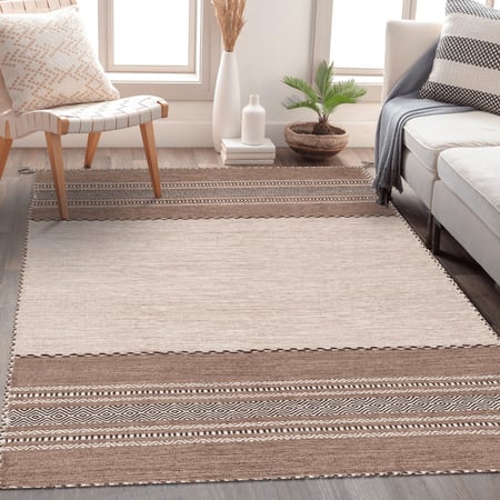 Handwoven Trenza Brown Rug 3x5