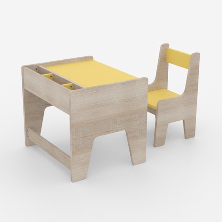 Topolino Toddler Activity Table & Chair in Oak and Yellow