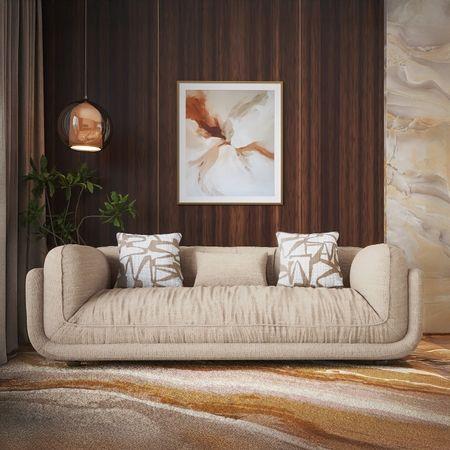 Ezra 3 Seater Sofa in Desert Sand Fabric Colour