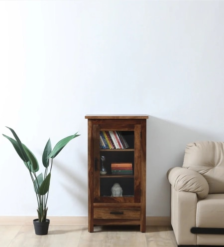 Siena Sheesham Wood Book Case in Provincial Teak Finish