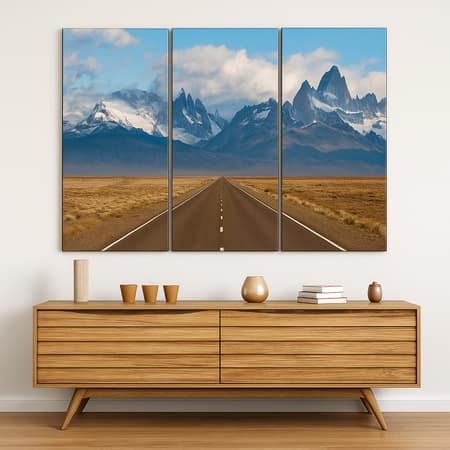 Truss Brown Blue Pieces Canvas Wall Prints Canvas Wall Prints Set of 3 Multicolor Matte