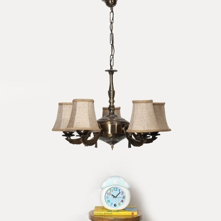 Devansh Dual Steel Metal  Wallmounted Lamp With Cotton Off-White Shade
