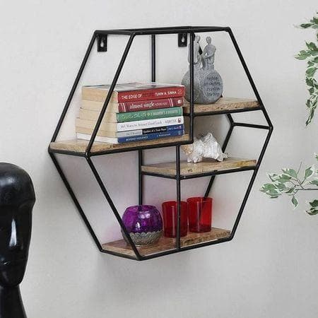 WOODENMOOD Hexa Wall Rack