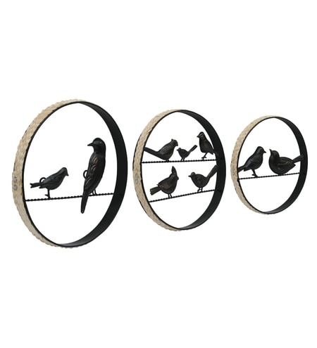 Rattan Abstract Cane Wall Decor in Multicolor Set of 3