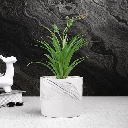 Attractive Faux Plant With White Ceramic Pot