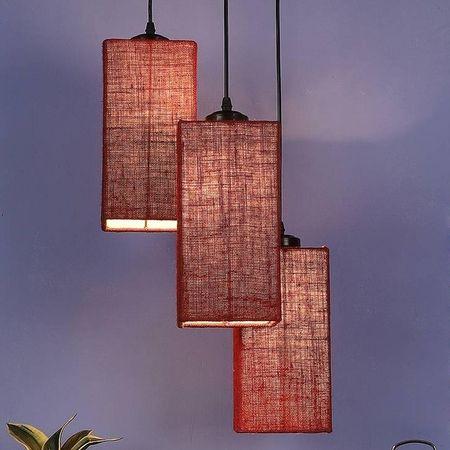 Shawn Maroon Natural Fiber Cluster Hanging Light