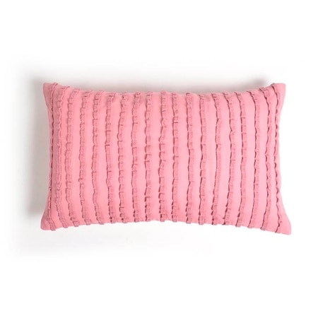 Embellished Flamingo Pink Lumbar Cushion Cover