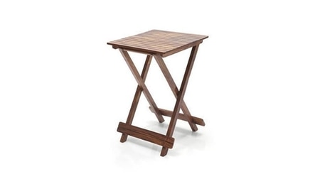 Latt Folding Table-Stool Tall Teak Finish