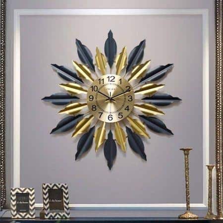 Black and Golden Designer Metal Wall Clock
