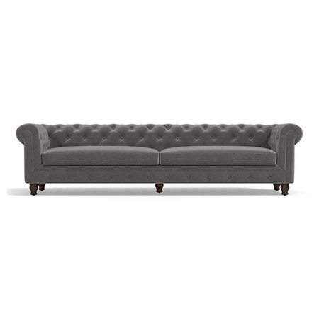 Winchester Luxe 4 Seater Fabric Sofa in Ash Grey Velvet Colour