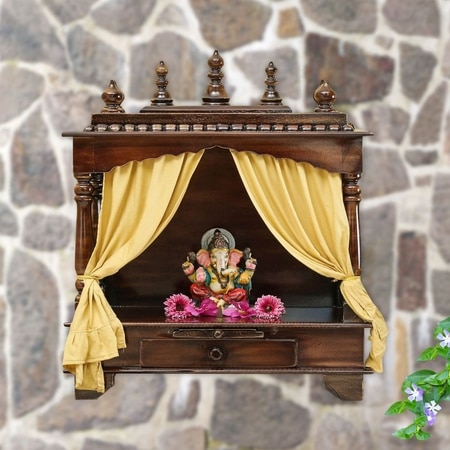D'Dass Sheesham and Mdf Wooden Home Temple For Pooja Mandir For Home