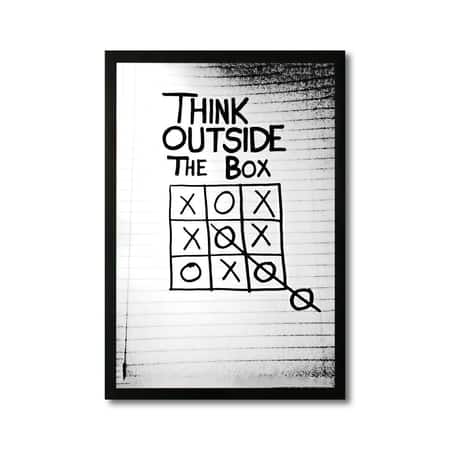 The Castle Decor Think Outside The Box Motivational Wall Art 8x12 Inch