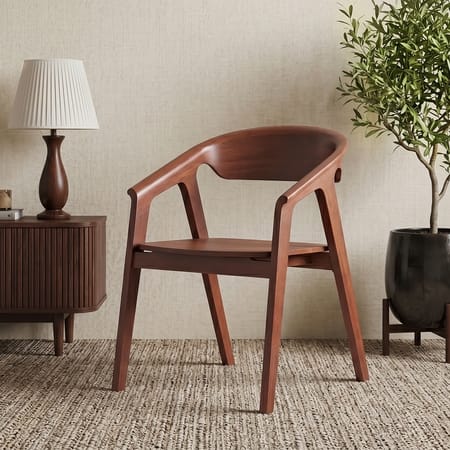Hague Solid Wood Dining Armchair In Honey Finish