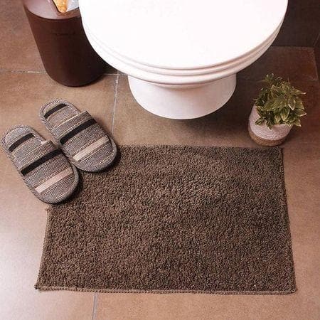 Sariyah Brown Solid Natural Fiber 23x15 inches Anti-Skid Bath Mat