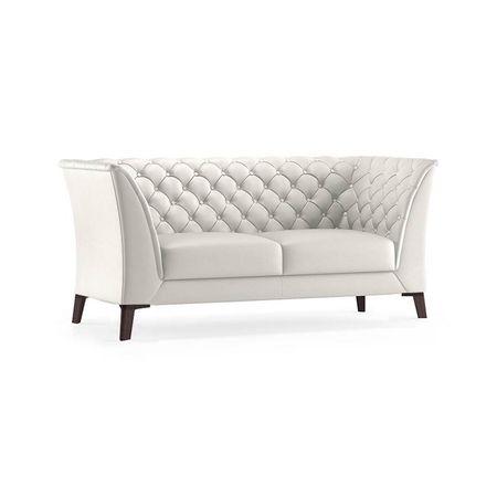 Weston 2 Seater Half Leather Sofa in White Colour