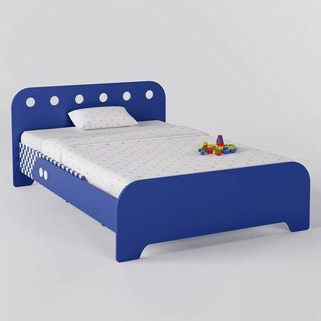 Muppets Engineered Wood Bed in Electric Blue Colour