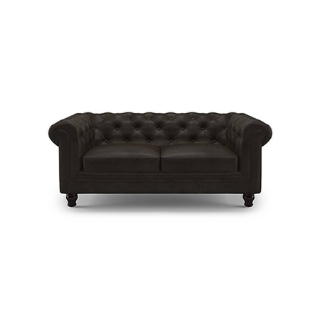 Winchester 2 Seater Leatherette Sofa in Chocolate Colour