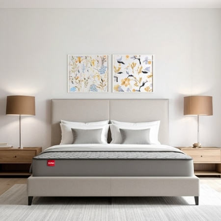 KURLON Klassic Essential | Natural Coir & HR Foam with Top Quilted Memory Foam Layer | 6 inch King Coir Mattress (L x W: 84 inch x 72 inch)