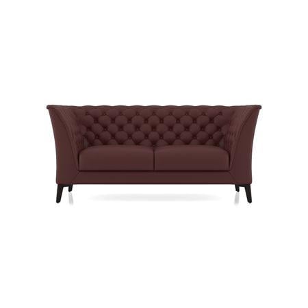 Weston 2 Seater Half Leather Sofa In Bordeaux Italian Leather
