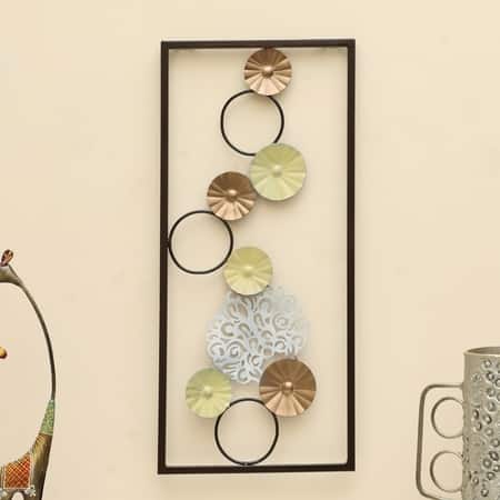 W-Hiten Abstract Metal Wall Decor in Multicolor Set of 1