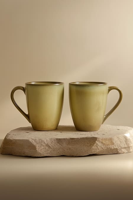 Beige Rustic Dawn Elegant Ceramic Mug Set