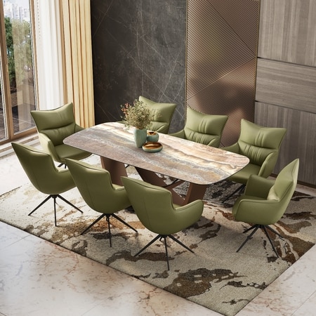 Paloma 8 Seater Jupiter Spanish Ceramic Dining Table With Beck Dining Chairs