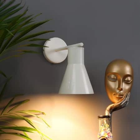 Art Deco White Metal Wall Light