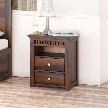 Madhavi Solid Wood Bed Side In Provincial Teak Finsh