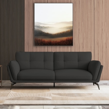 Vetra 3 Seater Leather Sofa In Slate Grey Colour