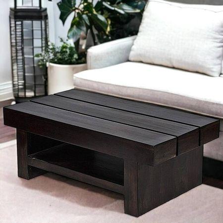 Piante Solid Wood Coffee Table In Mahogany Finish