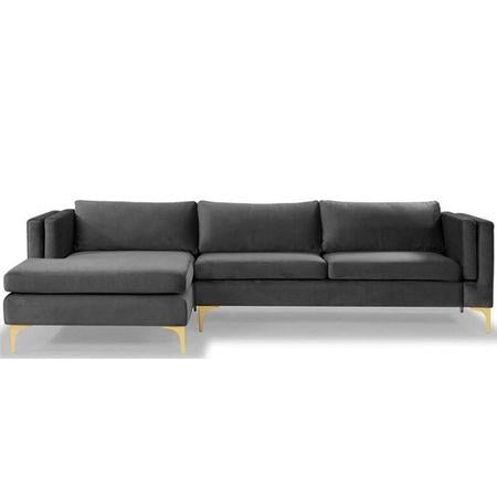 Brezza Sectional Fabric Sofa - Dark Grey