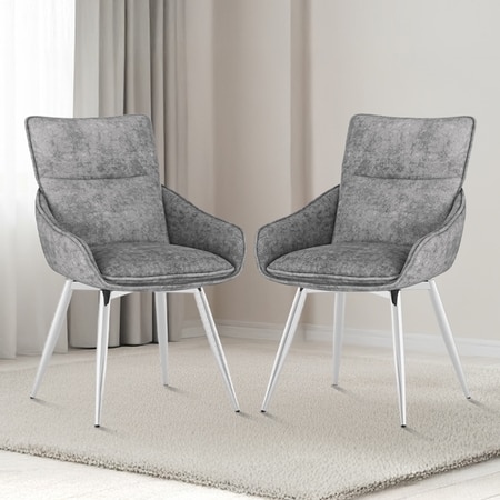 Megan Swivel Dining Chair In Grey Colour