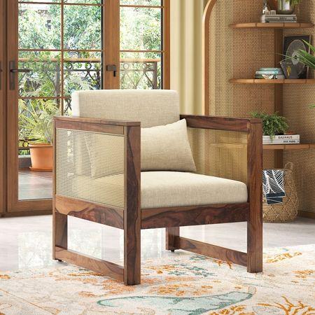 Korai 1 Seater Sofa (Macadamia Brown Hopsack Weave)