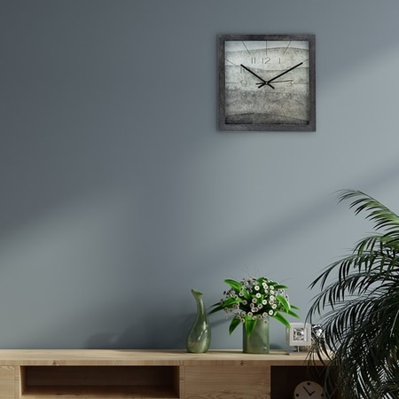 Charcoal Grey Dial Contemporary Wooden Wall Clock