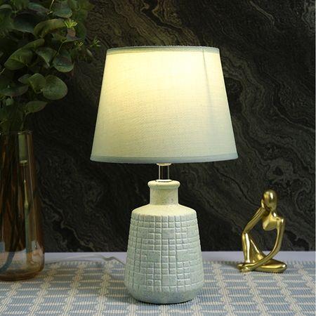Textured Elegance Table Lamp Green Base