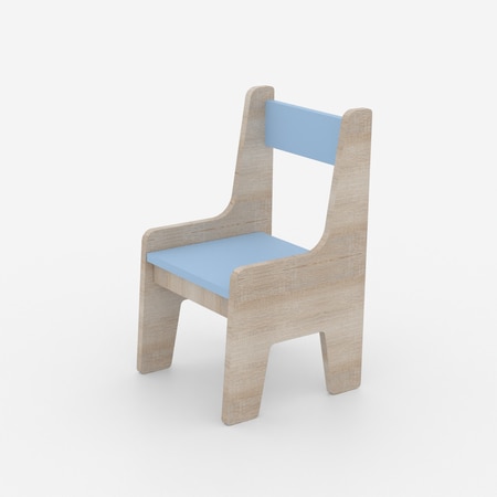 Topolino Toddler Activity Chair in Oak and Light Blue