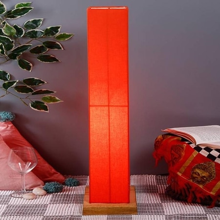 Jacques Orange Cotton Shade Floor Lamp
