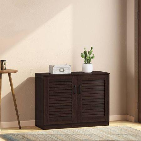 Bennis 12 Pair Shoe Rack in Dark Walnut Finish