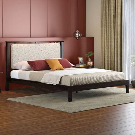 Satori Solid Wood Queen Size Bed In American Walnut Finish