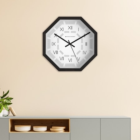 Classic Roman Octagon Wooden Wall Clock with Textured Dial