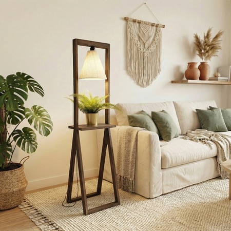 Euphoria Beige Jute Floor Lamp with Beige Jute Base