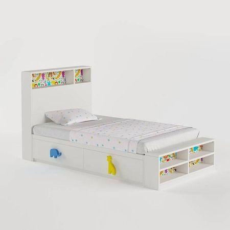 Optimus Prime Engineered Wood Box Storage Bed in Blue Colour