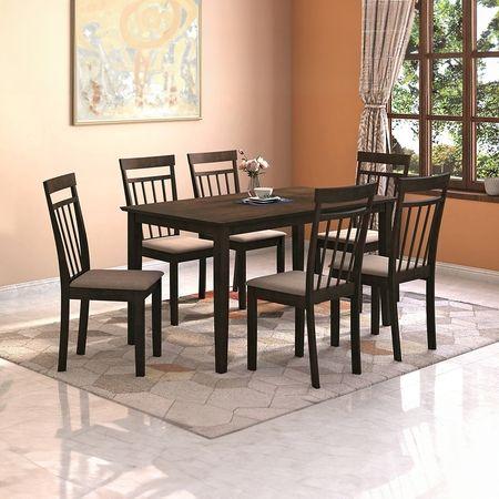 Ava 6 Seater Dining Table In Umber Walnut Finish