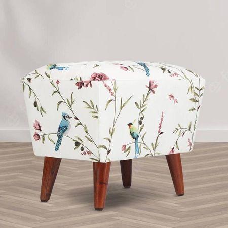 Serenity Solid Wood  Ottomon in  Multicolor Colour