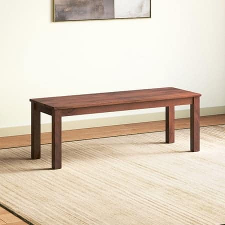 Arlo Solid Wood Dining Bench In Sienna Teak Finish