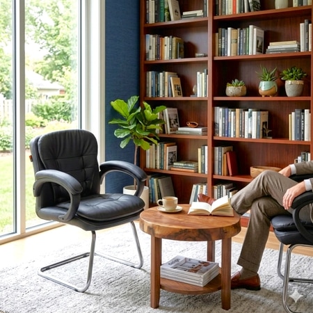 Elegant Cantilever Chair In Black